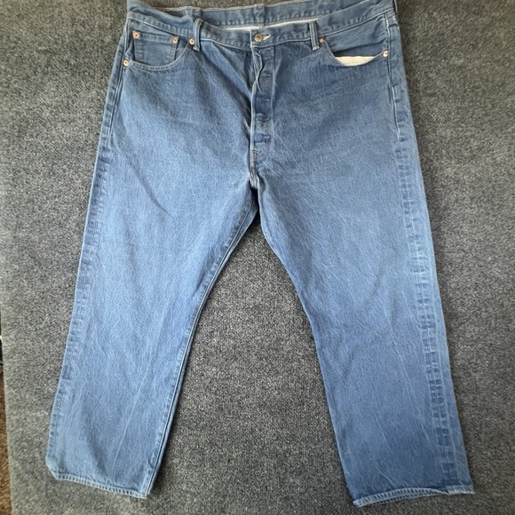 Levi's 501 Button Fly Jeans Men's 43x28 Blue Denim Straight Fit Mexico‎ - Picture 2 of 12